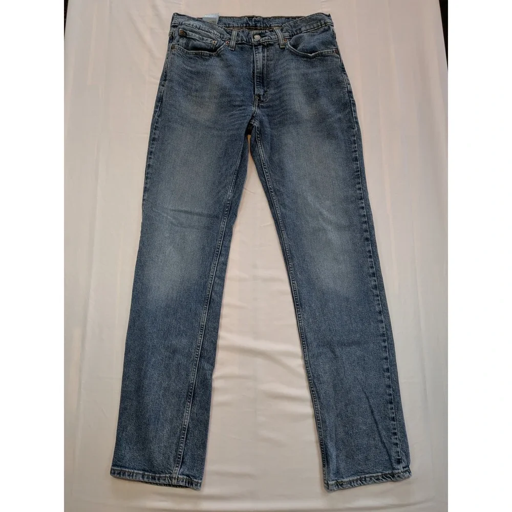 Levis 514 Straight Fit Mens Jeans 34x34 Medium Wash Blue Stretch